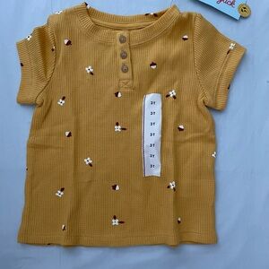 Car & Jack girls toddler short sleeve Shirt with Floral Pattern size 3T NWT